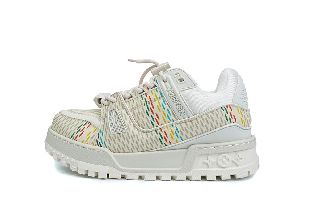 PK God Louis Vuitton Trainer Maxi White Multi RETAIL MATERIALS READY TO SHIP